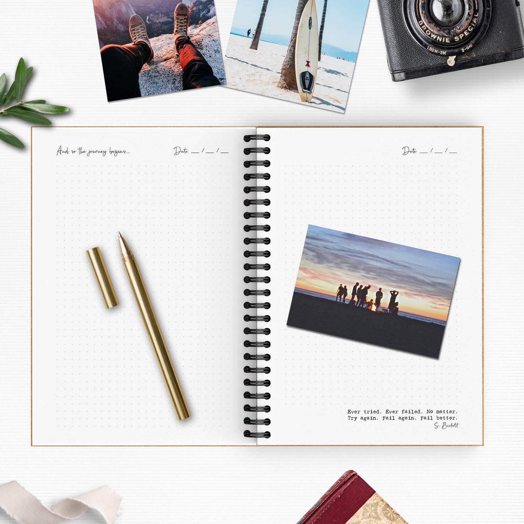 Reisetagebuch für deine Abenteuer | A5 | mit Challenges, Infofakten & Zitaten | Cover im Kraftpaper-Look | auch perfekt als Geschenk