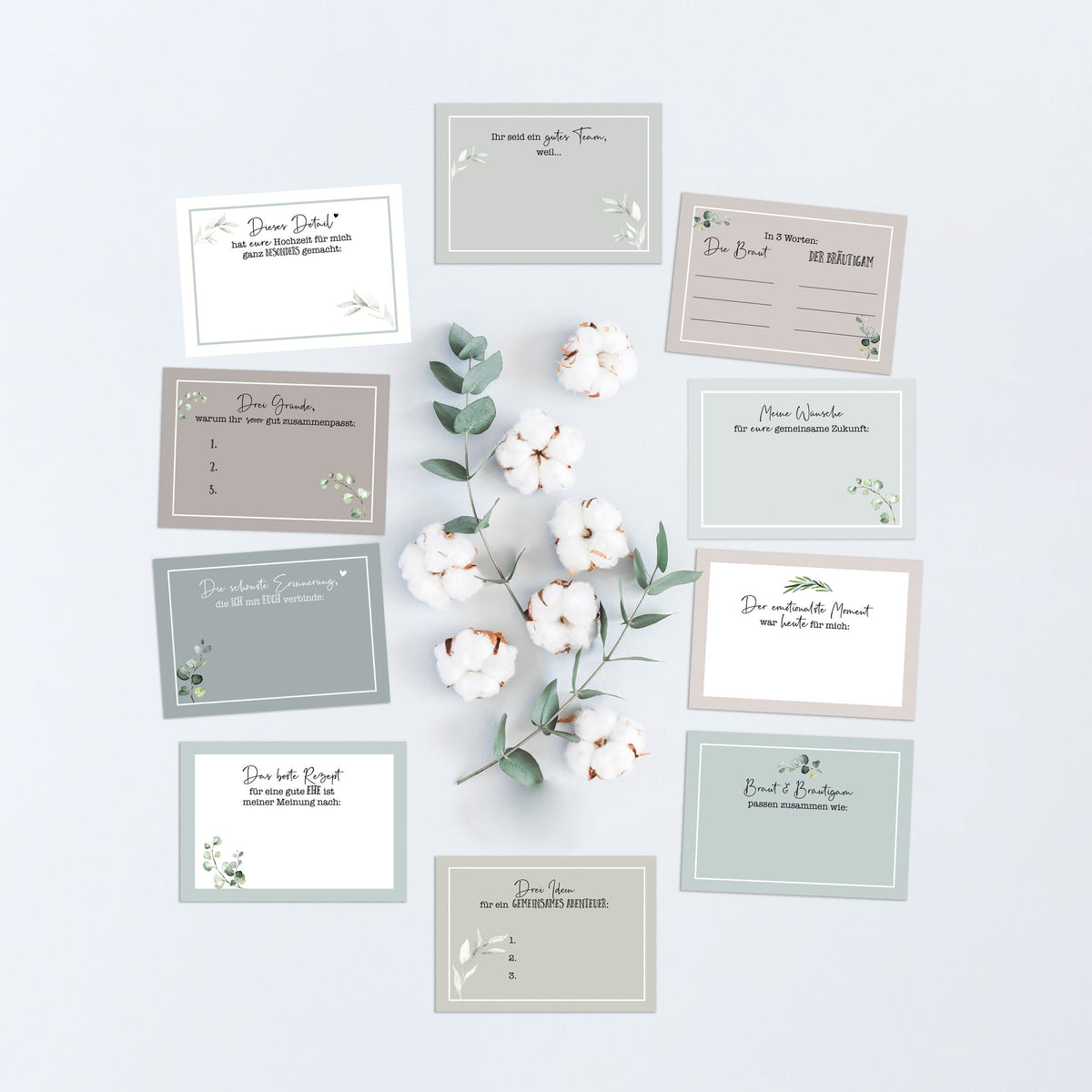 20 Gästebuch-Karten für die Hochzeit in DIN A7